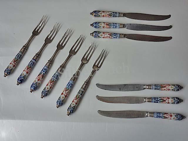 12 frühe Besteckteile Meissen und Augsburg, um 1735