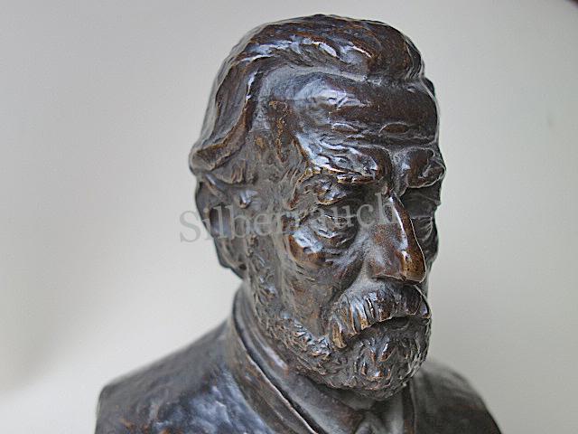 Jugendstil Bronzebüste des tschechischen Komponisten Bedrich Smetana