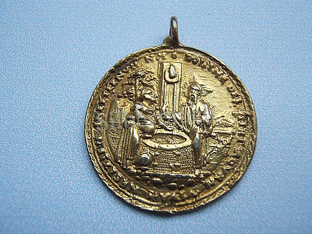 Renaissance Medaille aus vergoldetem Silber, 16 Jahrhundert