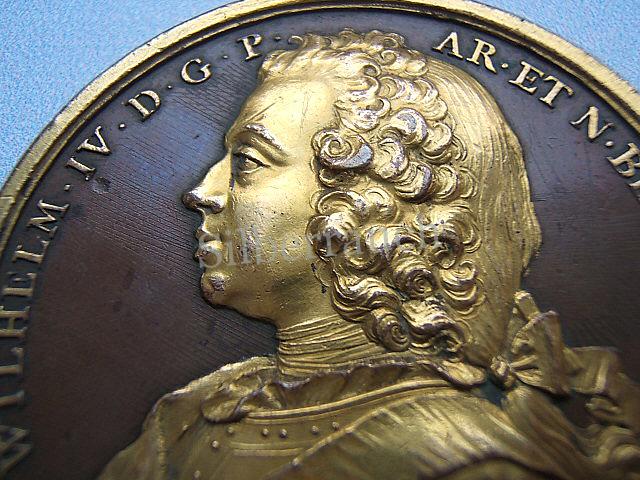 Bronze Medaille auf Prinz Wilhelm IV der Niederlande
