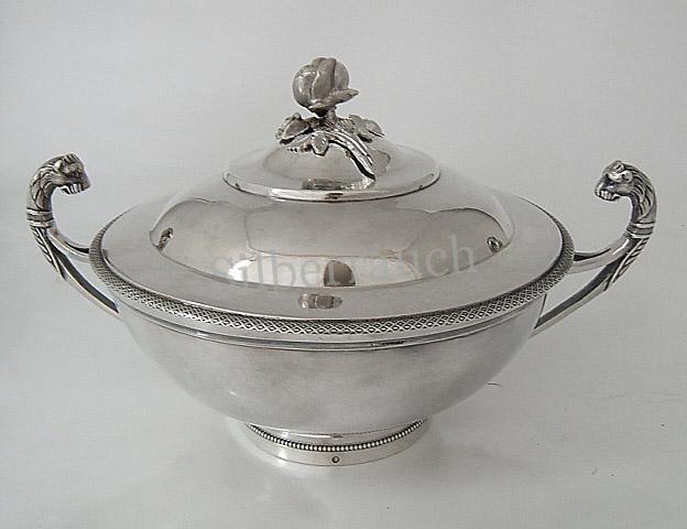 Feine Empire Silber Deckelschale aus Paris
