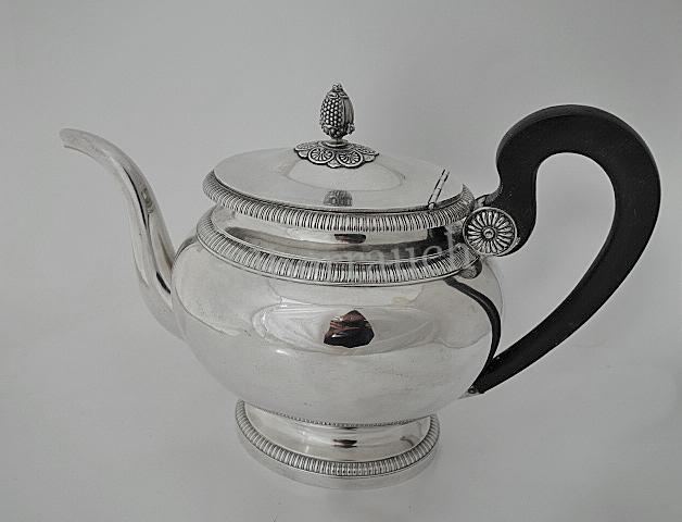 Große Empire Silber Teekanne aus Paris um 1820