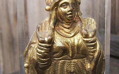 Gotischer Bronze Buchbeschlag des 16. Jahrhunderts