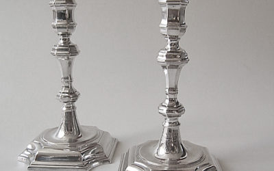Paar Barock Silber Kerzenleuchter aus Hannover