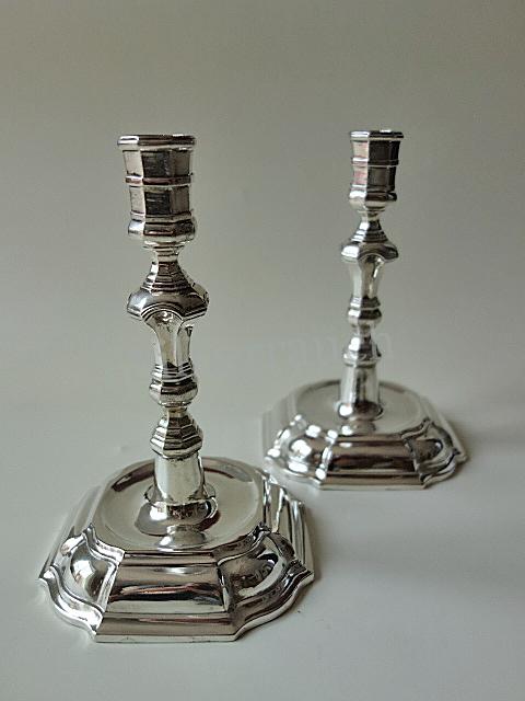 Paar seltene barocke Silber Kerzenleuchter aus Hildesheim, 18 Jahrhundert
