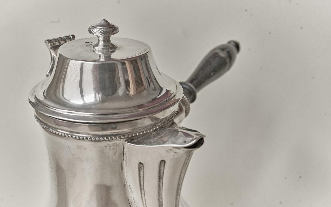 Klassizistische Silber Kaffeekanne aus Mainz, frühes 19. Jahrhundert