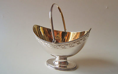 Feines Empire Silber Henkelkörbchen aus London, 18 Jahrhundert