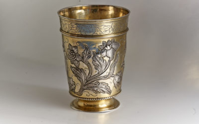 Seltener Silber teilvergoldeter Fußbecher aus Moskau, 18. Jahrhundert