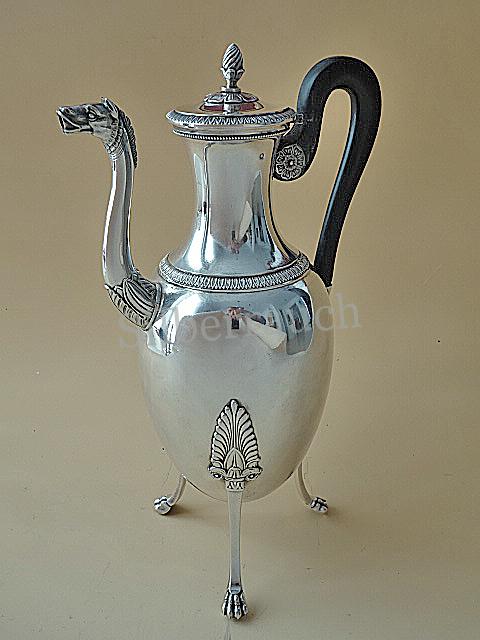 Empire Kaffeekanne aus 950 er Silber, Paris 19. Jahrhundert
