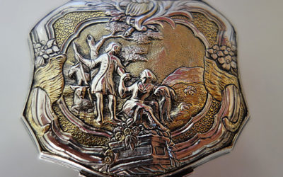 Silber vergoldete Rokoko Tabatiere des 18. Jahrhunderts