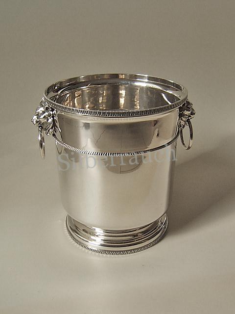 Großer Sektkühler/Flaschenkühler im Empirestil aus 925 Silber