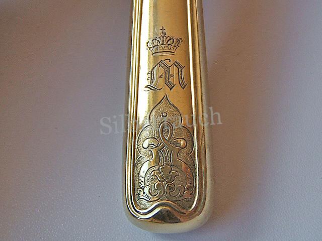 Silber vergoldete Besteckgarnitur aus königlichem Hause